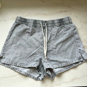 grey denim shorts